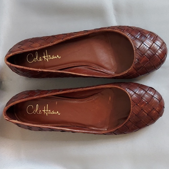 Cole Haan Shoes, Ballet Flats, Size 7.5, Woven Leather, British Tan, NikeAir - Picture 3 of 10